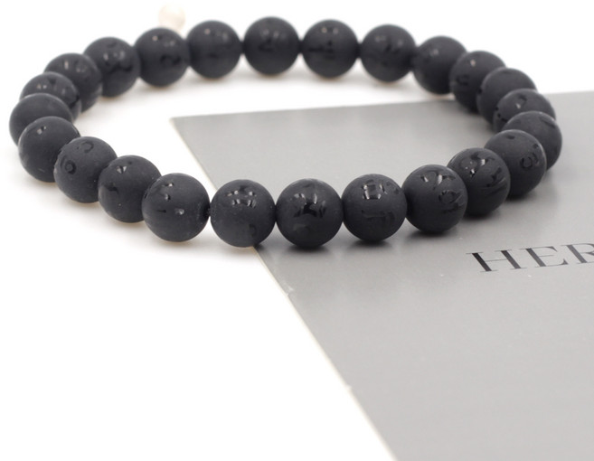 에르모사제이 젬스톤 G004_블랙마노무광-만트라 남성 여성 소원 불교 염주 팔찌