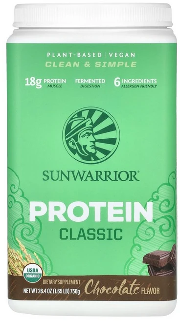 Sunwarrior Classic Protein Chocolate 1.65 lb (750 g), 748 g, 1개, 750g - 쿠팡