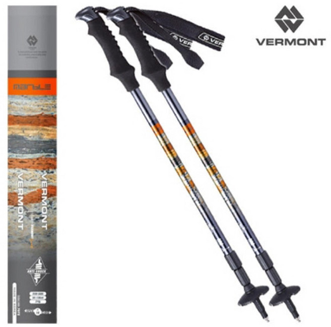 버먼트 국내제작 두랄루민 마블 3단 등산스틱 2개1세트