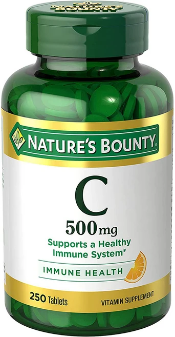 Nature's Bounty Vitamin C 네이처스 바운티 비타민 C 영양 보충제 500mg 250정 2팩, 1개 - 쿠팡