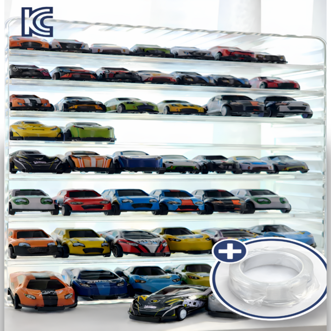 꾸꾸리빙 미니카 장식장 50대 자동차 전면 보관 케이스 장난감 정리대, 아크릴8단(높이조절가능) × 24.6 x 8.2 x, 아크릴, 1개