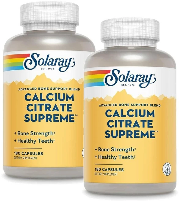 솔라레이 칼슘 시트레이트 슈프림 800mg SOLARAY Calcium Citrate Supreme, 2개, 180정 - 쿠팡