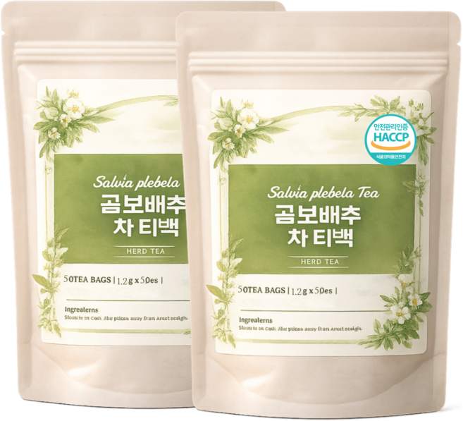 곰보배추차 삼각티백 식약청인증 HACCP, 1.2g, 2개, 50개입