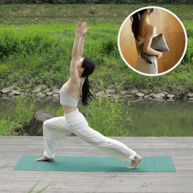 얇은 요가매트 1mm 휴대용 여행용 요가 매트, 연탄색