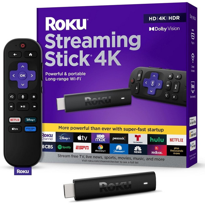 로쿠 Roku 스트리밍 스틱 4K, No Size, 4K + Dolby Vision