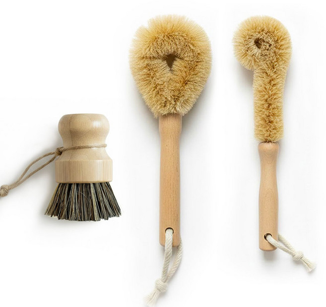 천연 코코넛 사이잘삼 수세미 세척솔, 베이지, 브라운, 1개, 6. 코코넛 사이잘 3종 세트