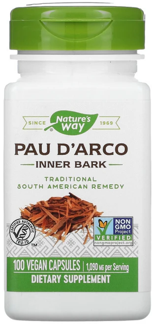 네이쳐스웨이 포다르코 Pau D'Arco 내피 545 mg 100 비건 캡슐, 100정, 1개 - 쿠팡