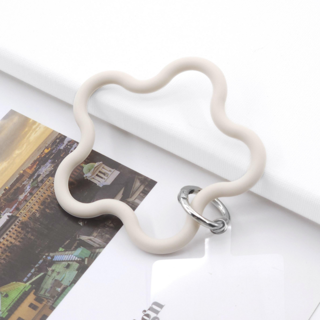 핸드폰 스트랩 휴대폰 실리콘 손목 링스트랩 스마트폰 분실방지 탈부착가능, D0148. (별) 아이보리, 1세트