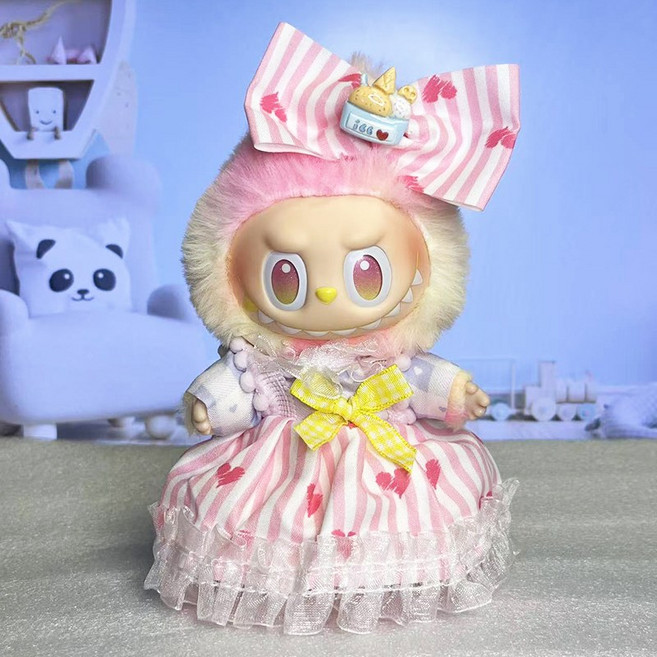 33종 17cm 1세대 2세대 3세대 라부부 인형옷세트 키링 옷 T-2037, L-023, 1개