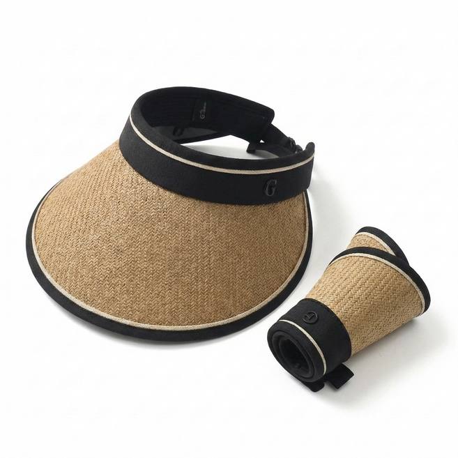 여성 햇빛 차단 휴가 라탄 여름 돌돌이 썬캡 모자