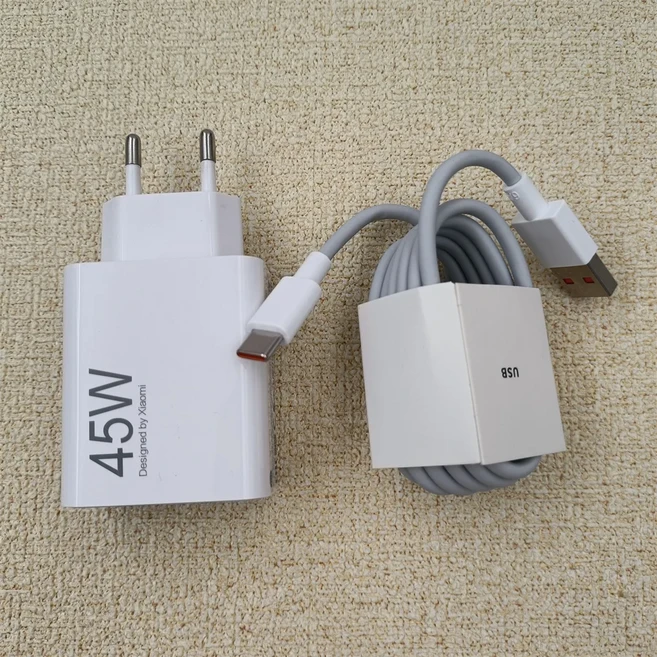 호환 샤오미 호환 포코 X1 X3 M1 패드 8 7 6 프로 45W 터보 충전기 EU 고속 충전 어댑터 타입 C 케이블 미, 03 EU With Cable, 01 China Mainland, 01 White