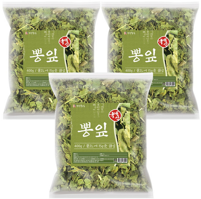 건강중심 국산 뽕잎 뽕나무잎, 400g, 3개
