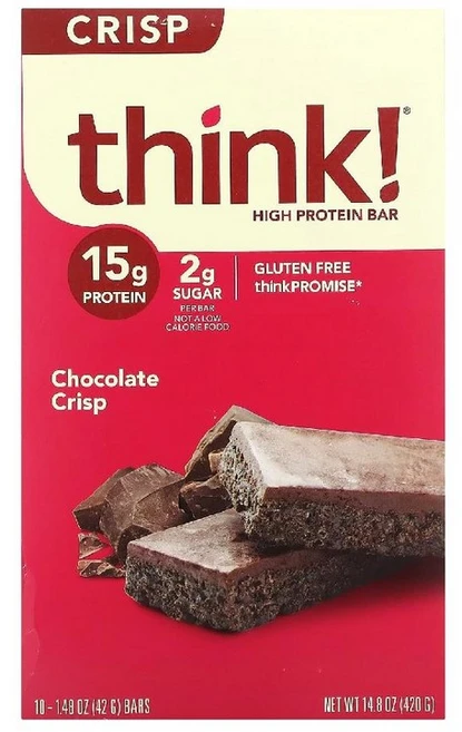 Think! 하이 프로틴 바 브라우니 크런치맛 10개입 (각 60g) - 쿠팡