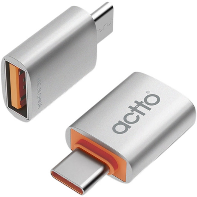 USB 3.2 Gen2 A타입 to C타입 OTG 변환 젠더 USBA-16 핸드폰 블랙박스 노트북 태블릿 USB메모리 어댑터, 1개, 실버, 29mm