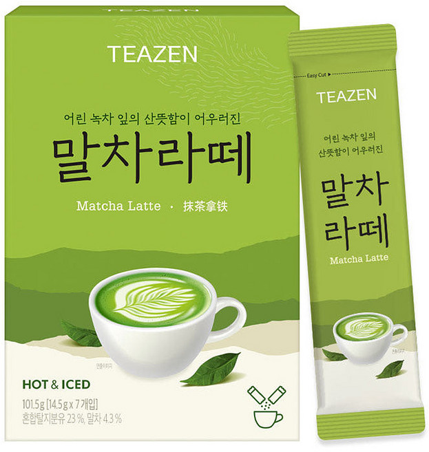 티젠 말차라떼 분말스틱, 14.5g, 7개입, 1개