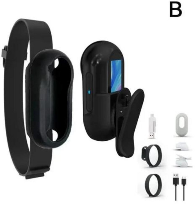 와이파이 불필요 및 개 목걸이 카메라 신체 실내 및 실외 칼라 녹화 미니 비디오 카메라 무선 D9r6, 2) Black, 1개