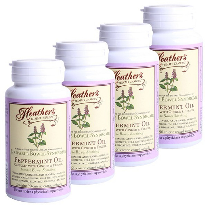 헤더스터미케어 페퍼민트 오일 엔터릭 코티드 소프트젤, 90캡슐, 4개