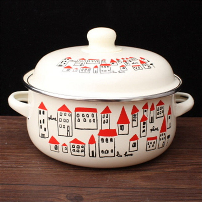 도톰 캔디색 법랑냄비161820 찌개냄비 샤브샤브 3종세트 법랑냄비 뚜껑포함, 색깔16, 하나, 1개