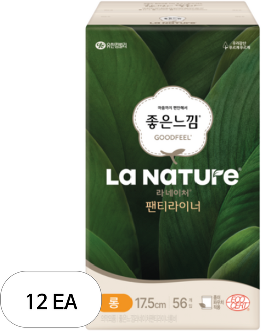 라네이처 팬티라이너, 롱, 56개입, 12개