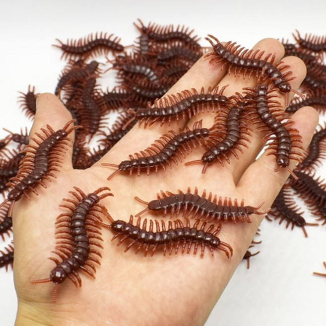 woojoo 만우절 할로윈 파티소품 징그러운 지네 모형, 1개