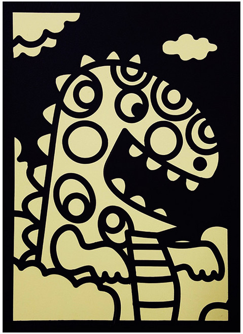 한국모루 포일 아트 스티커 호일 세트 만들기 꾸미기 동물 캐릭터 유치원 학교 홀로 그램 반짝이 DIY, 공룡