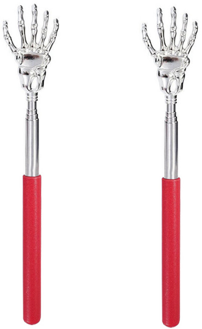 휴대용 4단 접이식 해골손 스텐 안테나 효자손 F타입, 04)레드, 2개