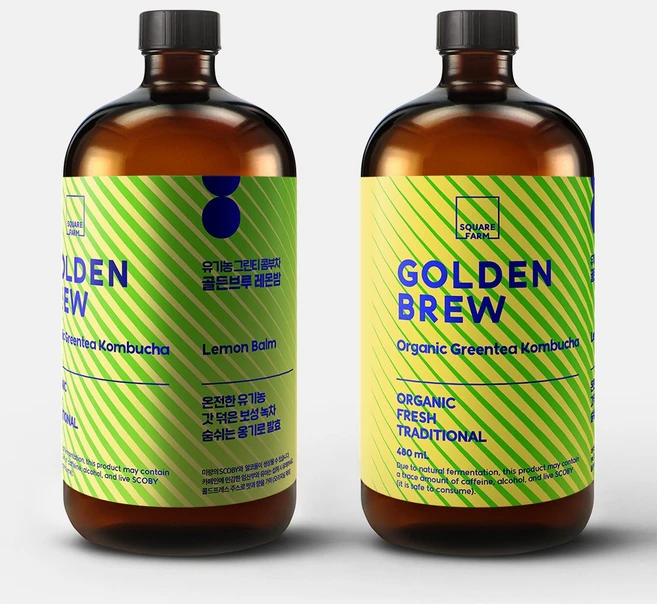 골든브루 유기농 그린티 콤부차 레몬밤 - 쿠팡