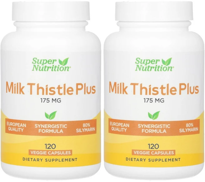 슈퍼뉴트리션 밀크씨슬 플러스 175mg 120베지켑슐, 2팩, 120정 - 쿠팡