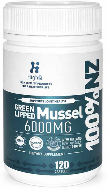 뉴질랜드 하이큐 HighQ Green Lipped Mussel 초록입홍합 6000mg 캡슐, 4개, 120정
