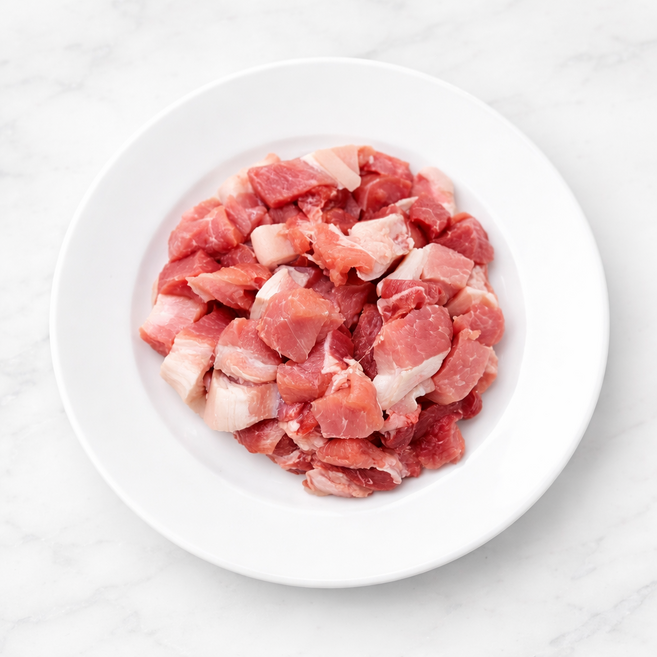 국내산 한돈 돼지고기 냉장 찌개용 절단 앞다리살 500g 카레용 짜장용 볶음용 국거리, 1