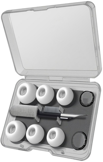 더조은셀러 스무팁 이어팁 S/M/L 6P 청소도구 키트 셋 갤럭시 버즈4 프로 버즈3 프로 호환, 화이트, 1세트