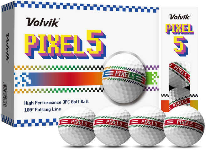 볼빅 골프공 픽셀5 고반발 아트볼 3피스, 레드, 12개입, 1개
