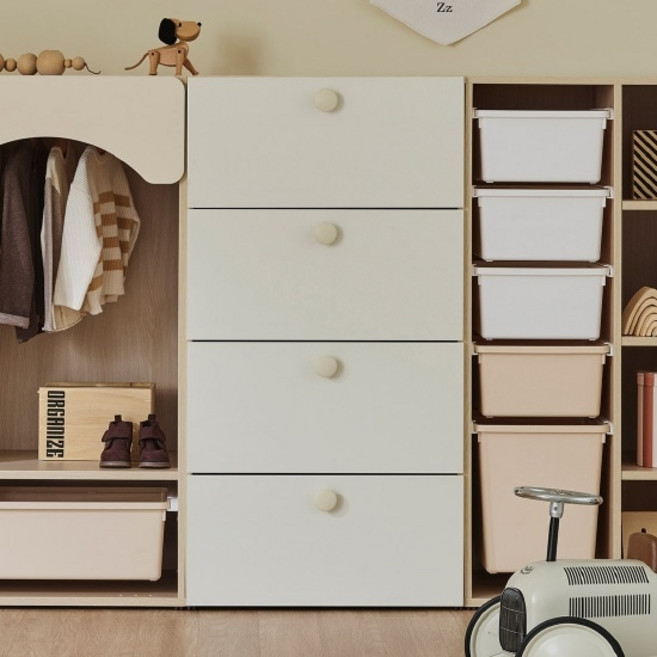 한샘 샘키즈 4단서랍장 600, G.(몸통)라이트메이플(손잡이)민트(G)