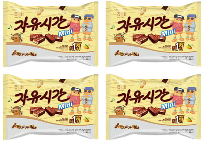 자유시간 mini 초콜릿, 4개, 봉지, 480g