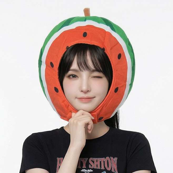 말랑마쥬 킹받는 우정 파티모자 할로윈 인생네컷 소품, 1개, 수박