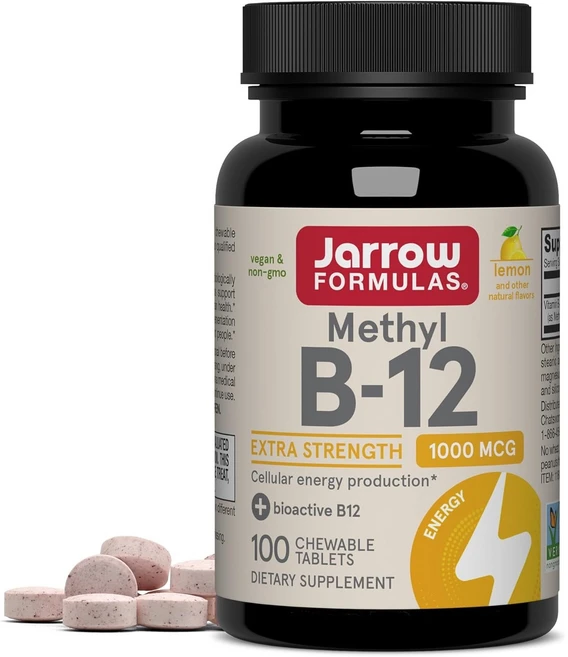 재로우 메틸 B-12 1000mcg 레몬맛 츄어블 타블렛, 100정, 1개 - 쿠팡