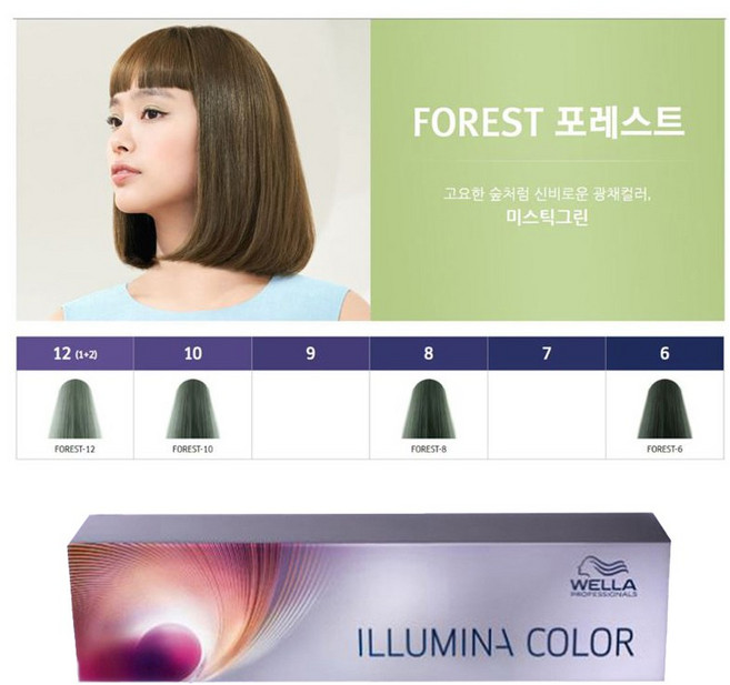 웰라 일루미나 칼라 80g 미스틱그린 포레스트 6~12 색상 6% 산화제 80ml 포함, 1개, 포레스트10
