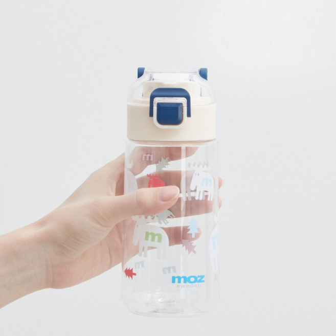 MOZ 스웨덴 원터치 트라이탄 키즈 보틀 물병, 1개, 480ml, 아쿠아블루
