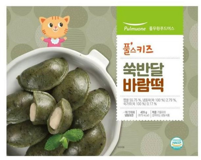 풀무원 쑥 반달 바람떡, 420g, 4개