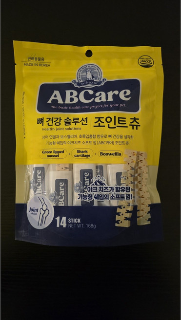 에이비씨케어 반려동물 순살스틱 간식, 야크치즈, 168g, 1개