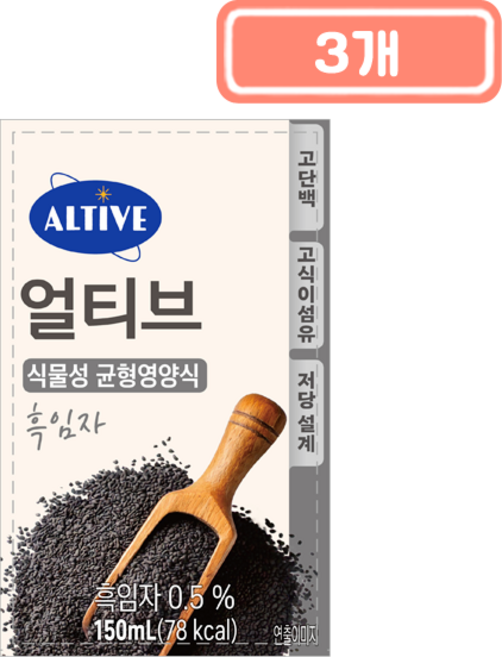 얼티브 균형영양식 흑임자, 150ml, 3개