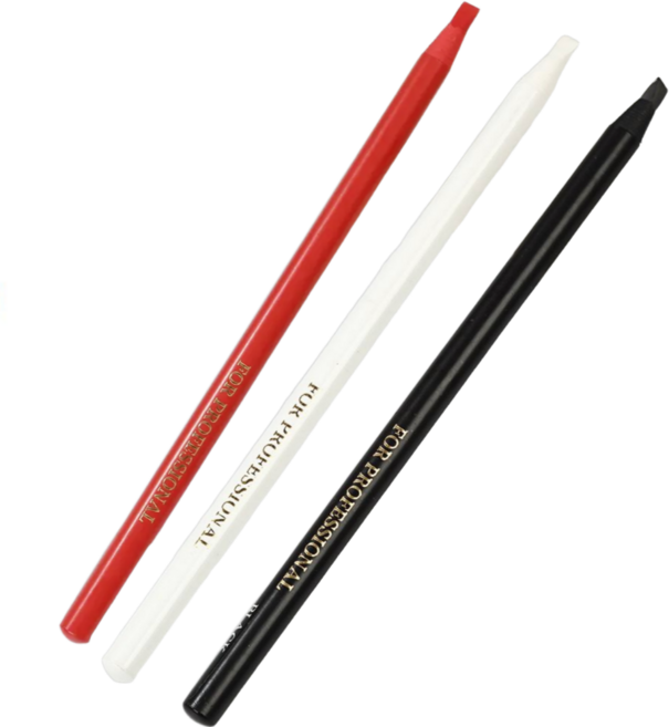 미용다방 디엔 밀라노 헤어스트록 반영구 디자인 펜슬, 3개, 블랙&레드&화이트