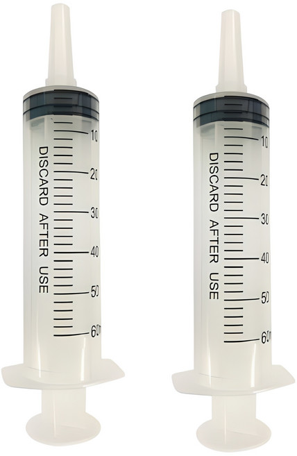 앵무새 이유식 주사기 60ml 02435, 혼합색상, 2개