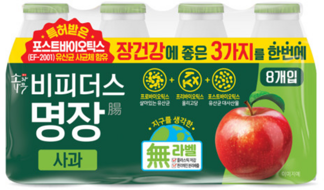 동원 소와나무 요구르트 비피더스 명장 사과, 32개, 125ml