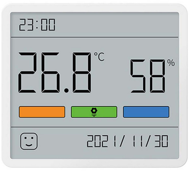 아투맨 TH1 시계 겸용 온습도계, 1개, 화이트