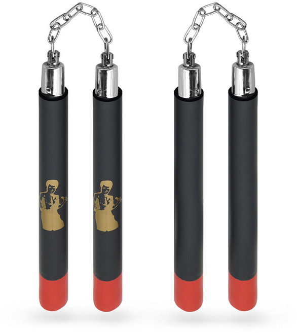 이소룡 스폰지 베어링 쌍절곤 수련용 호신용, 블랙레드