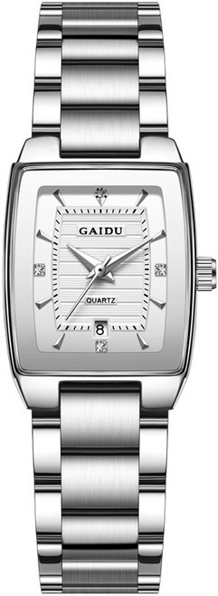 GAIDU 여성 스퀘어 쿼츠 무브먼트 방수 캘린더 시계 KD8869