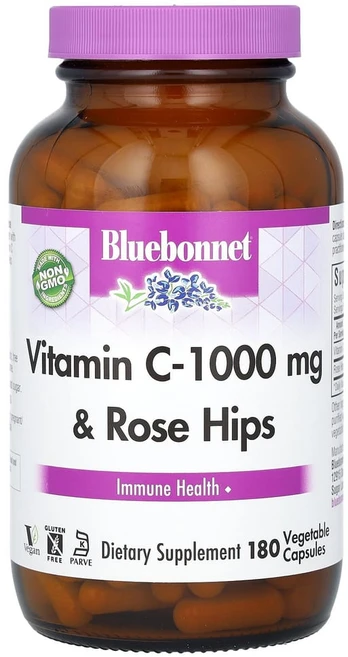 블루보넷뉴트리션 비타민C-1000mg & 로즈힙 베지 캡슐 180정, 1개 - 쿠팡