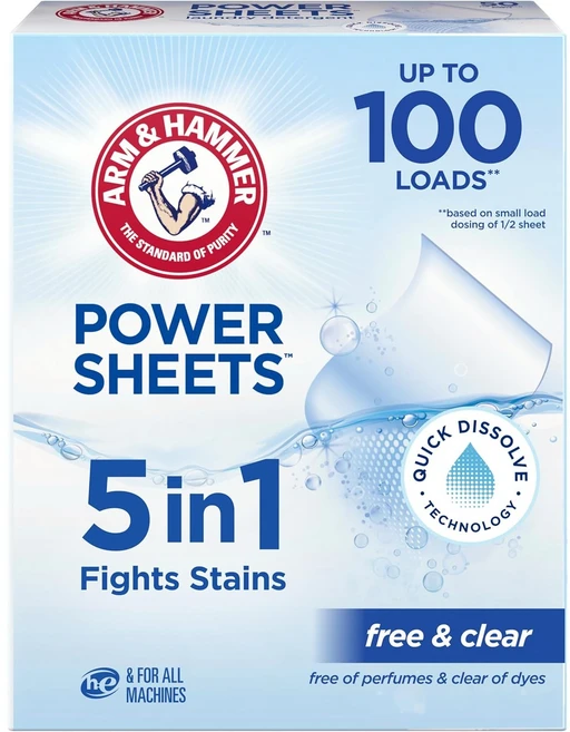 암앤해머 ARM & HAMMER 프래그런스 프리 무향 파워 시트 세탁세제, 1개 - 쿠팡