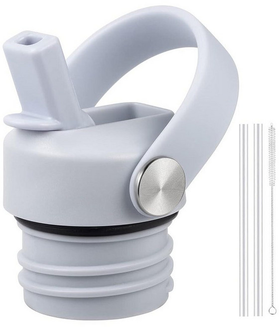RRegeny Hydro Flask 표준 입구용 빨대 뚜껑 빨대가 있는 하이드로플라스크 입구 54.9 (21 24 온스) 스포츠 플렉스 캡 물병 액세서리 교체용 뚜껑 상단., 스모키 그레이